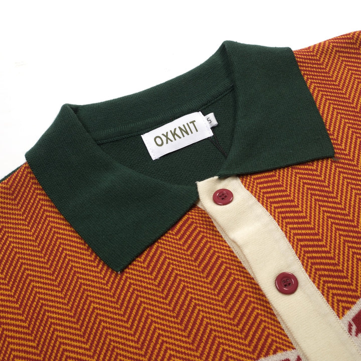 Cardigan de malha listrado de arte retrô multicolorido masculino