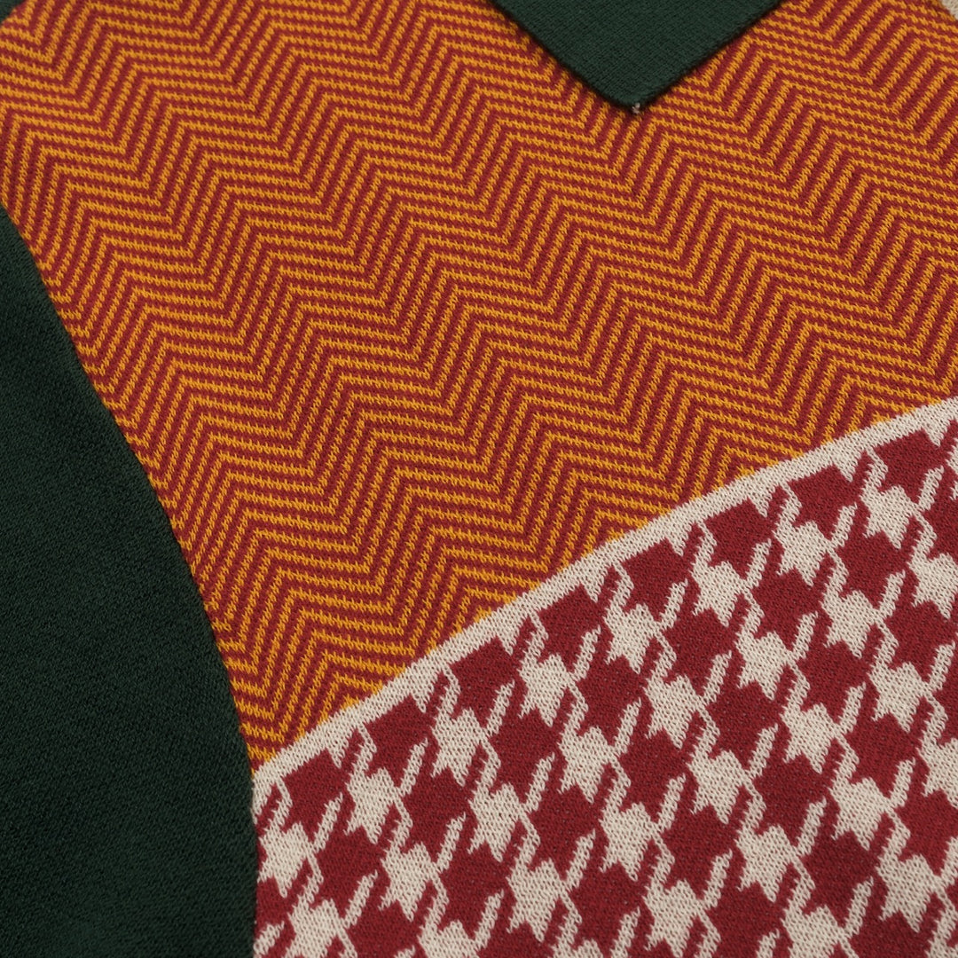 Cardigan de malha listrado de arte retrô multicolorido masculino