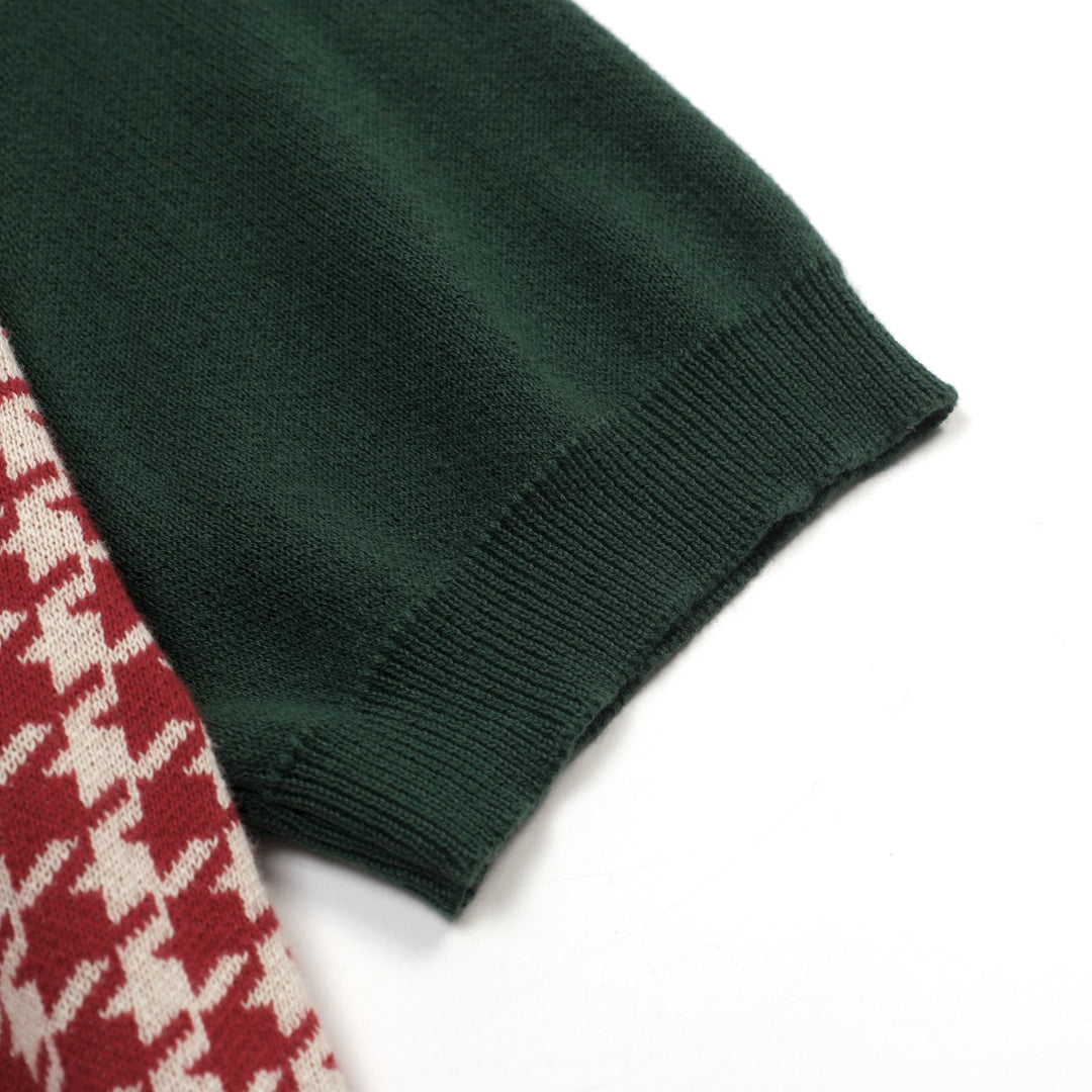 Cardigan de malha listrado de arte retrô multicolorido masculino