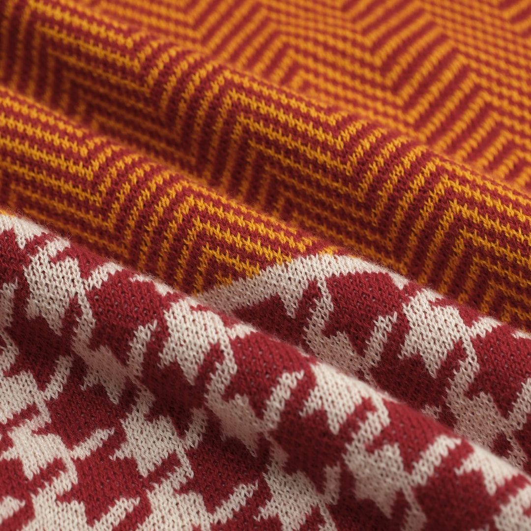 Cardigan de malha listrado de arte retrô multicolorido masculino