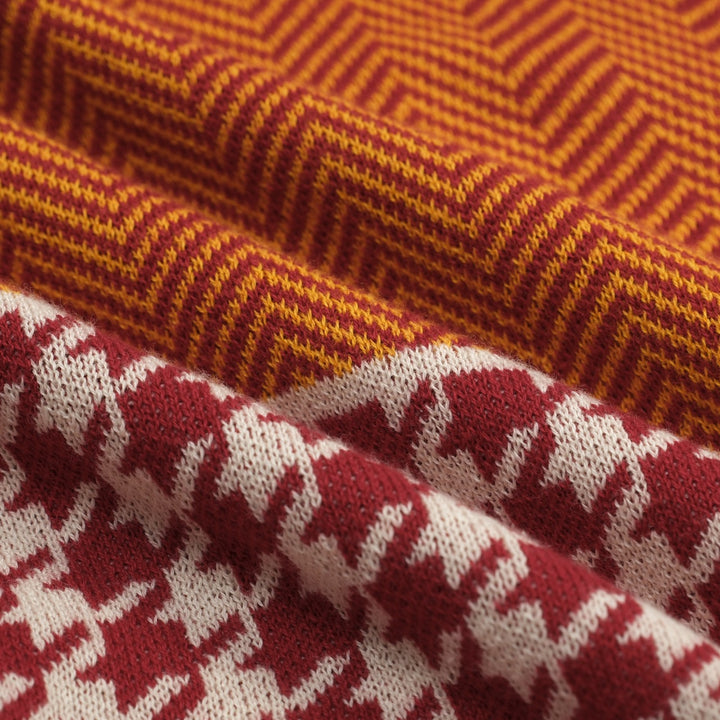 Cardigan de malha listrado de arte retrô multicolorido masculino