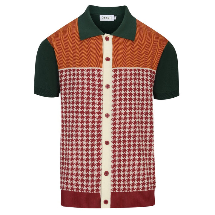 Cardigan de malha listrado de arte retrô multicolorido masculino