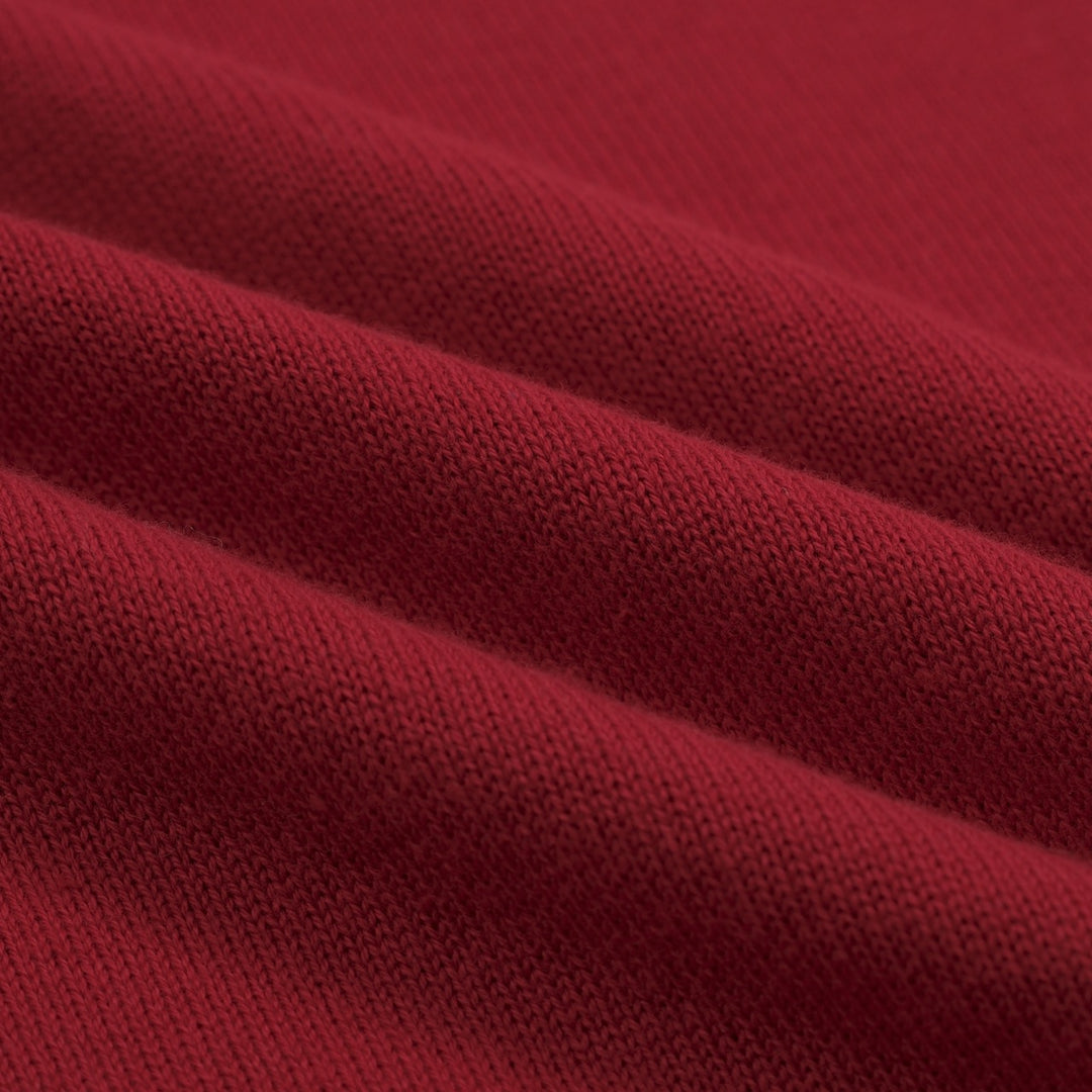 Men's Brick Red Retro Striped Design Knitted Cardigan