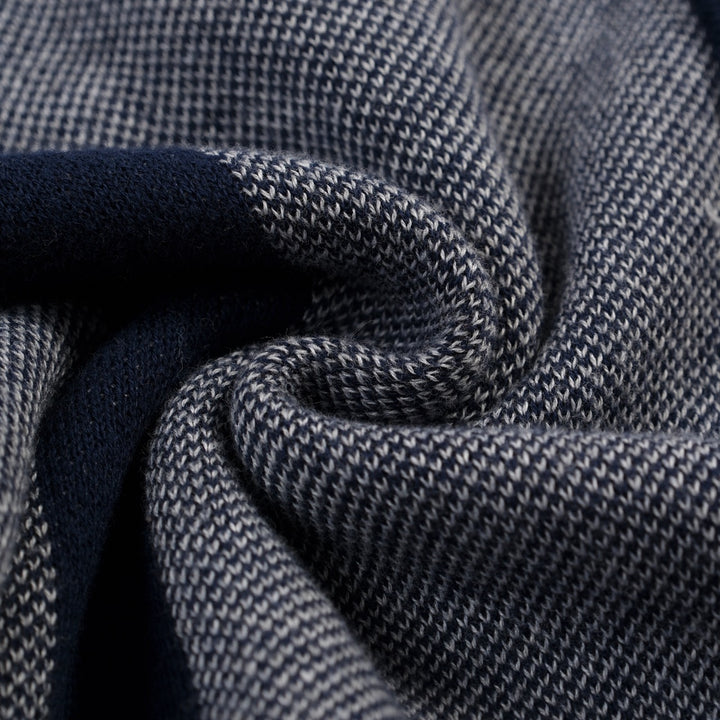 Cardigan de malha com design artístico retrô preto masculino