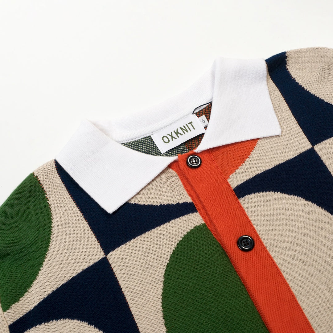 Cardigan Maglia Uomo Retro Trend Artistico