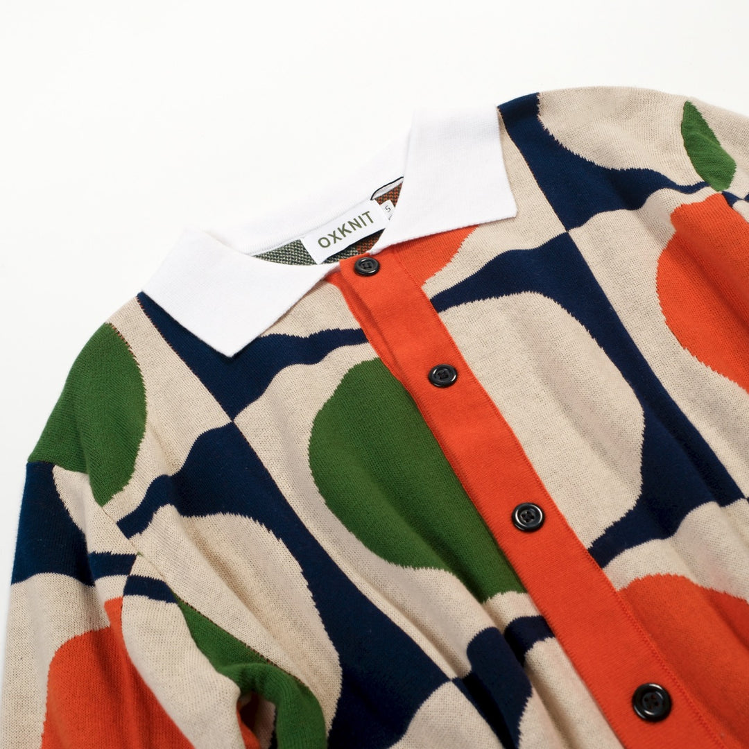 Cardigan Maglia Uomo Retro Trend Artistico