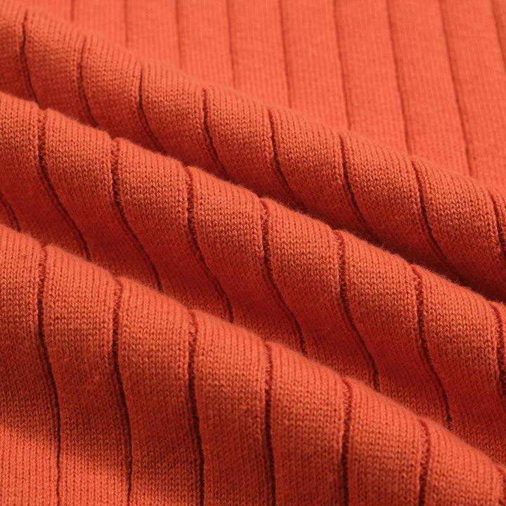 Polo de punto de rayas verticales naranja para hombre