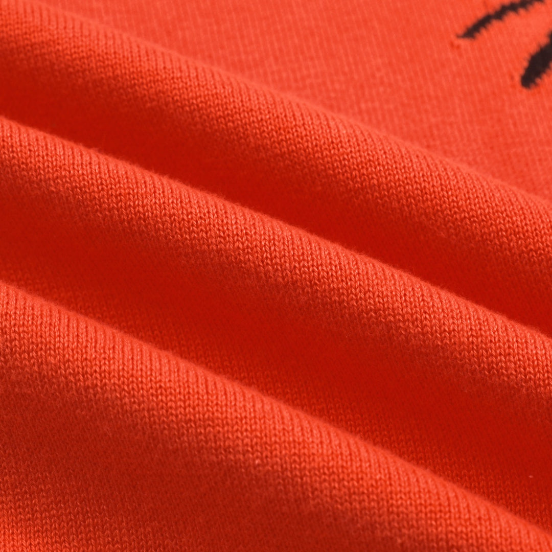 Polo de hombre de punto a rayas de leopardo rojo