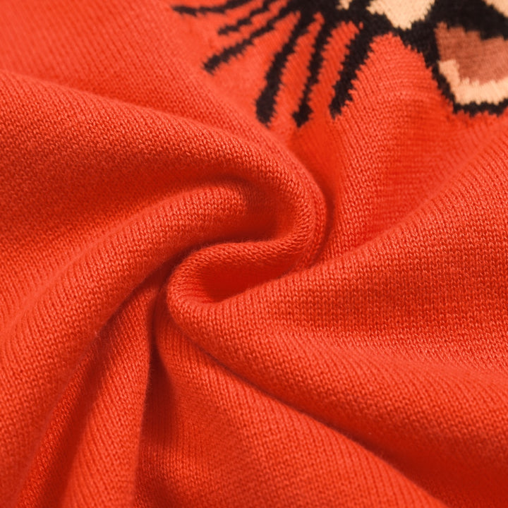 Polo de hombre de punto a rayas de leopardo rojo