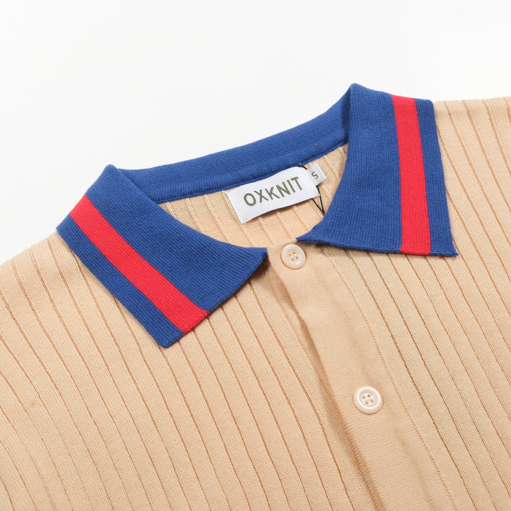 Men's apricot pit bar vintage aesthetic knitted cardigan