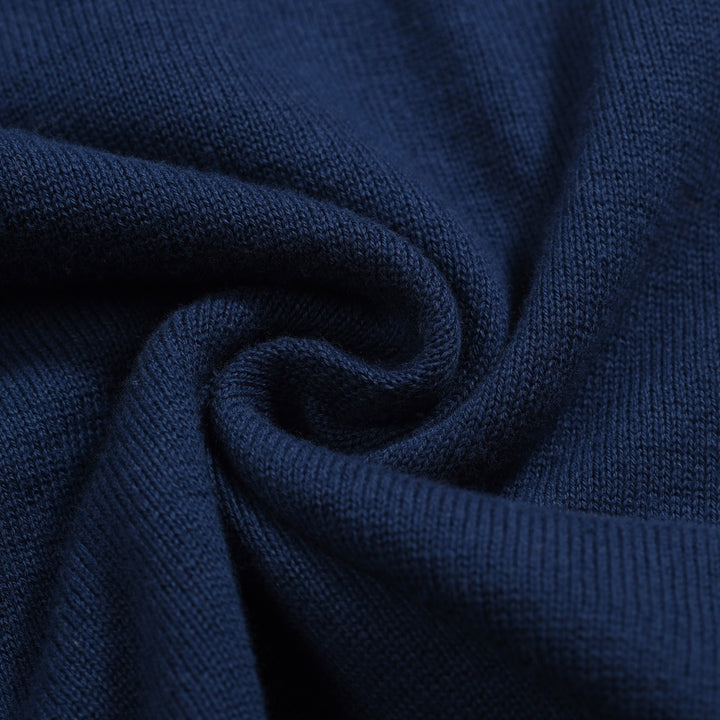 Cárdigan de punto retro con textura de rayas azules para hombre