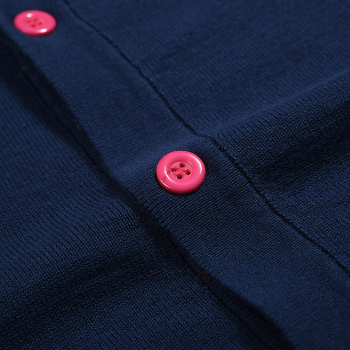 Cárdigan de punto retro con textura de rayas azules para hombre