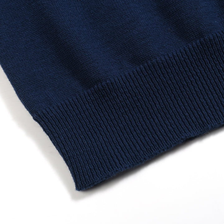 Cárdigan de punto retro con textura de rayas azules para hombre