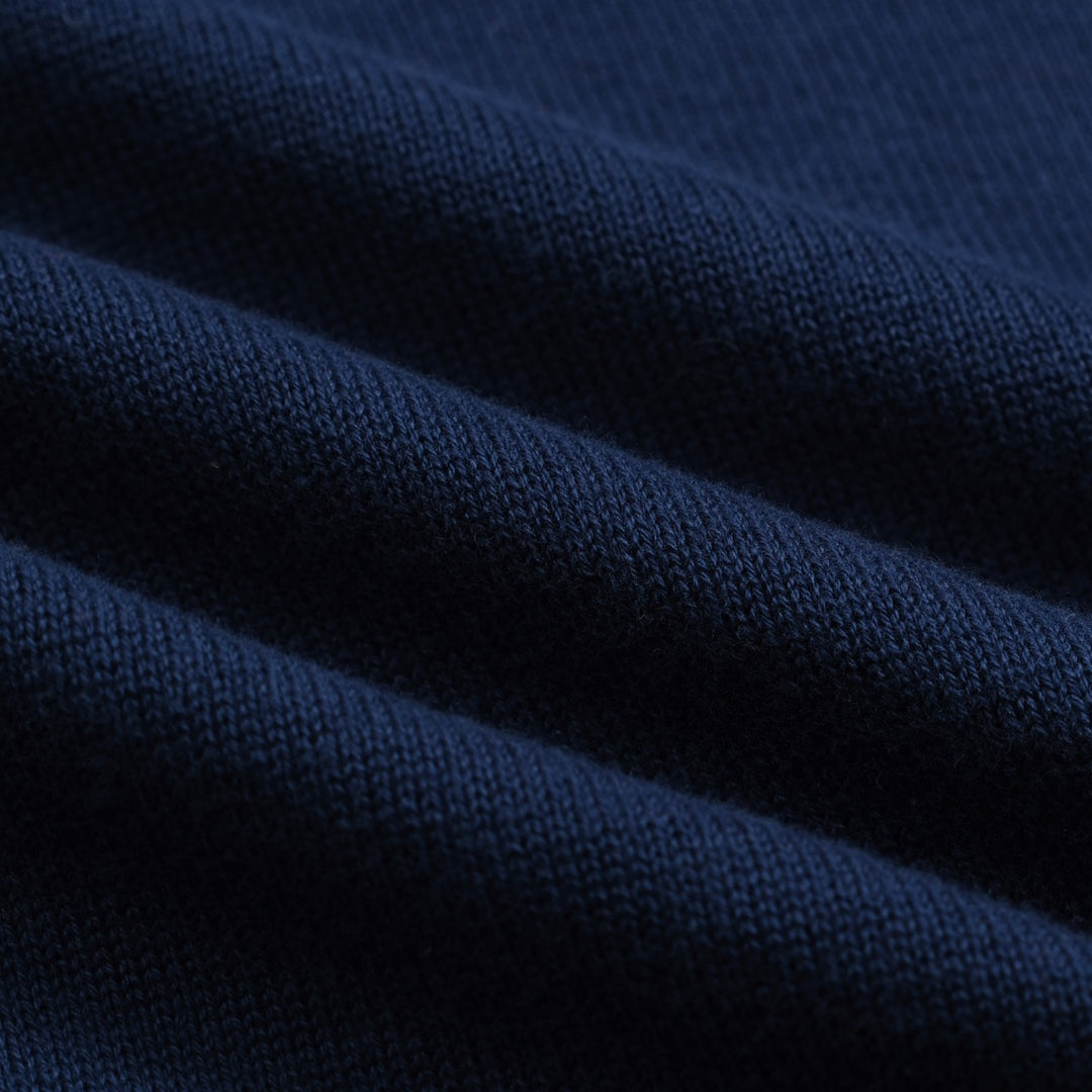 Cárdigan de punto retro con textura de rayas azules para hombre