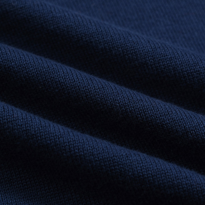 Cárdigan de punto retro con textura de rayas azules para hombre