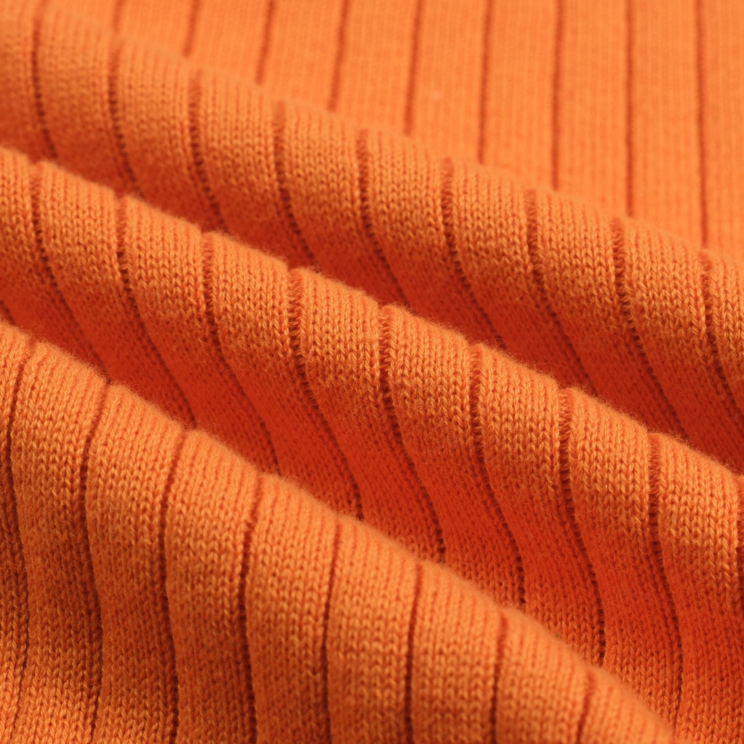 Cárdigan de punto retro con textura de hueso naranja para hombre