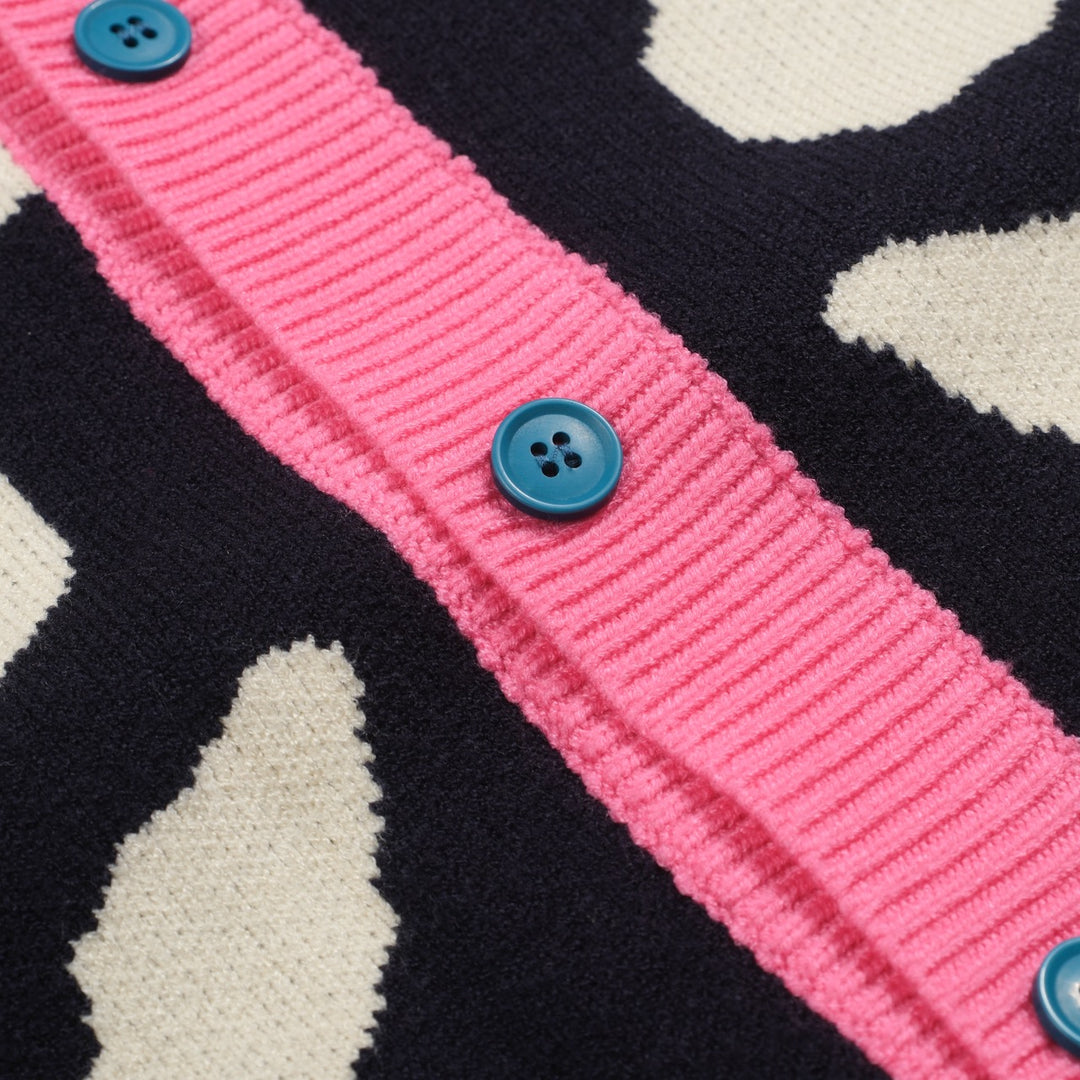 Chaqueta tipo jersey de hombre con diseño floral en jacquard negro