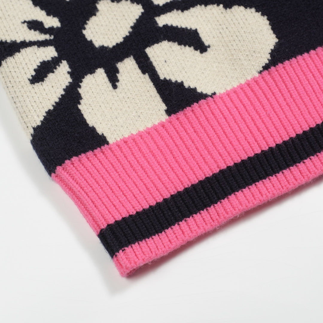 Chaqueta tipo jersey de hombre con diseño floral en jacquard negro