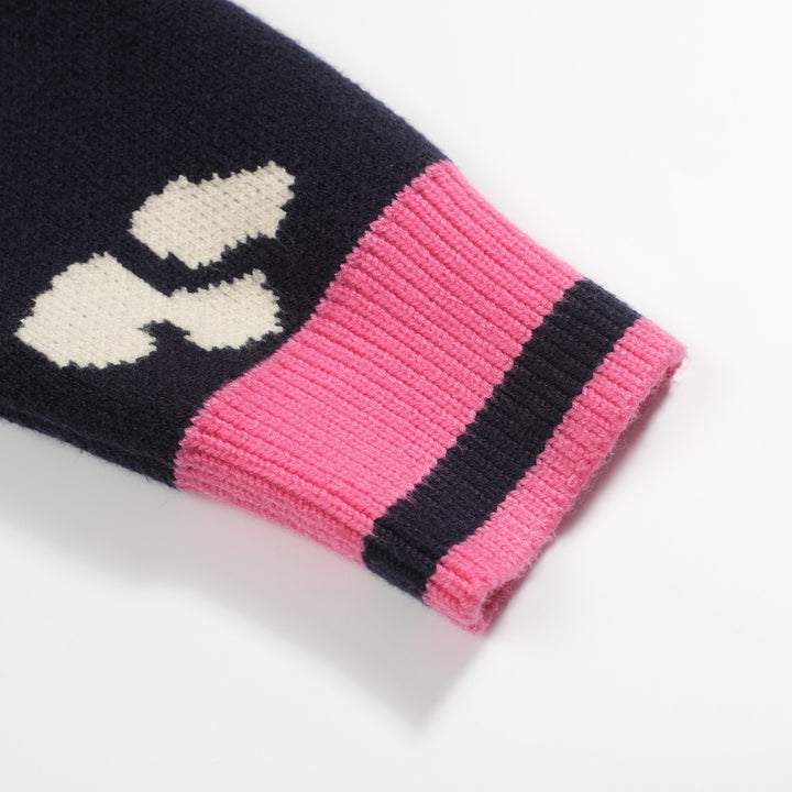 Chaqueta tipo jersey de hombre con diseño floral en jacquard negro