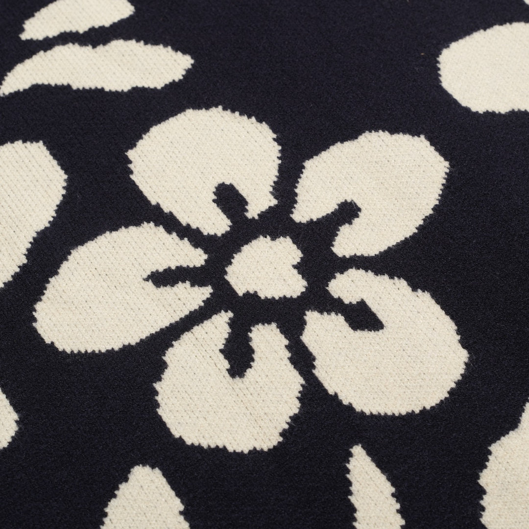 Chaqueta tipo jersey de hombre con diseño floral en jacquard negro