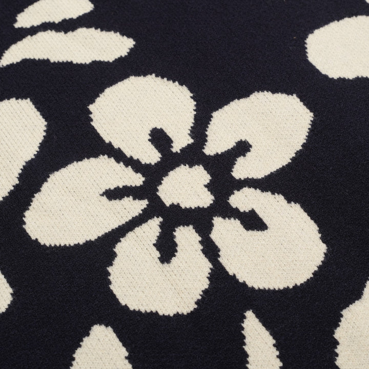 Chaqueta tipo jersey de hombre con diseño floral en jacquard negro