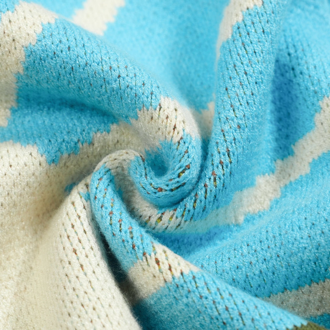 Men's green vintage jacquard art sweater jacket