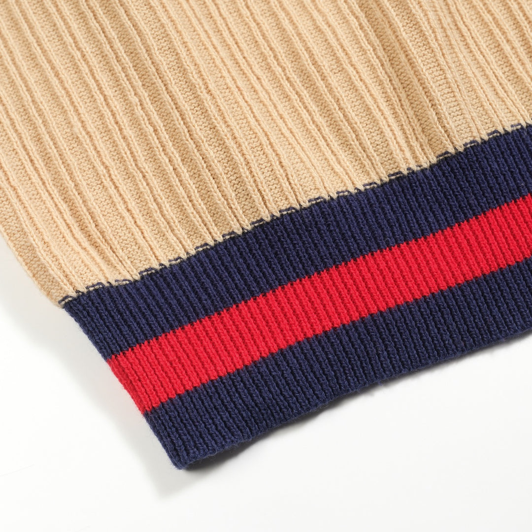 Vertikale stripet strikket cardigan for menn