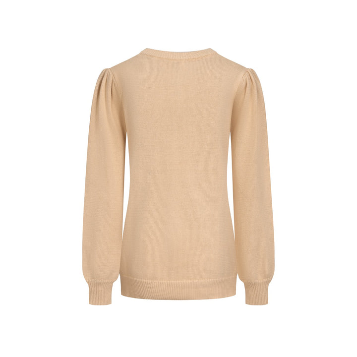 Women's khaki rose vintage bubble sleeve knitwear