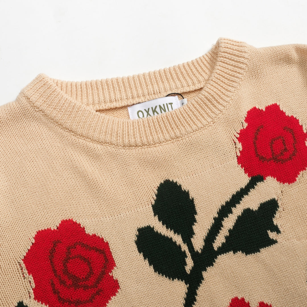 Women's khaki rose vintage bubble sleeve knitwear
