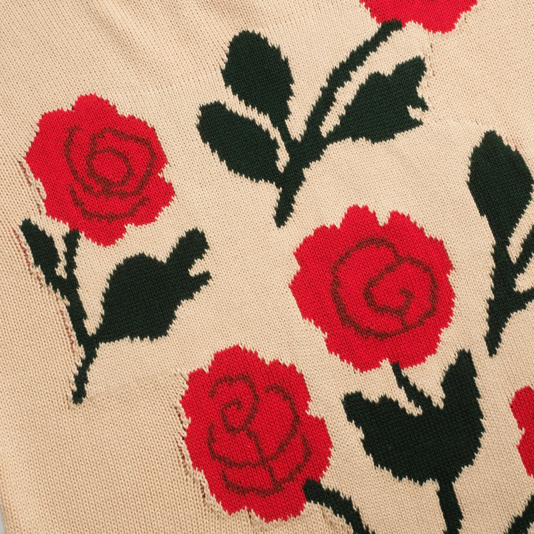 Women's khaki rose vintage bubble sleeve knitwear