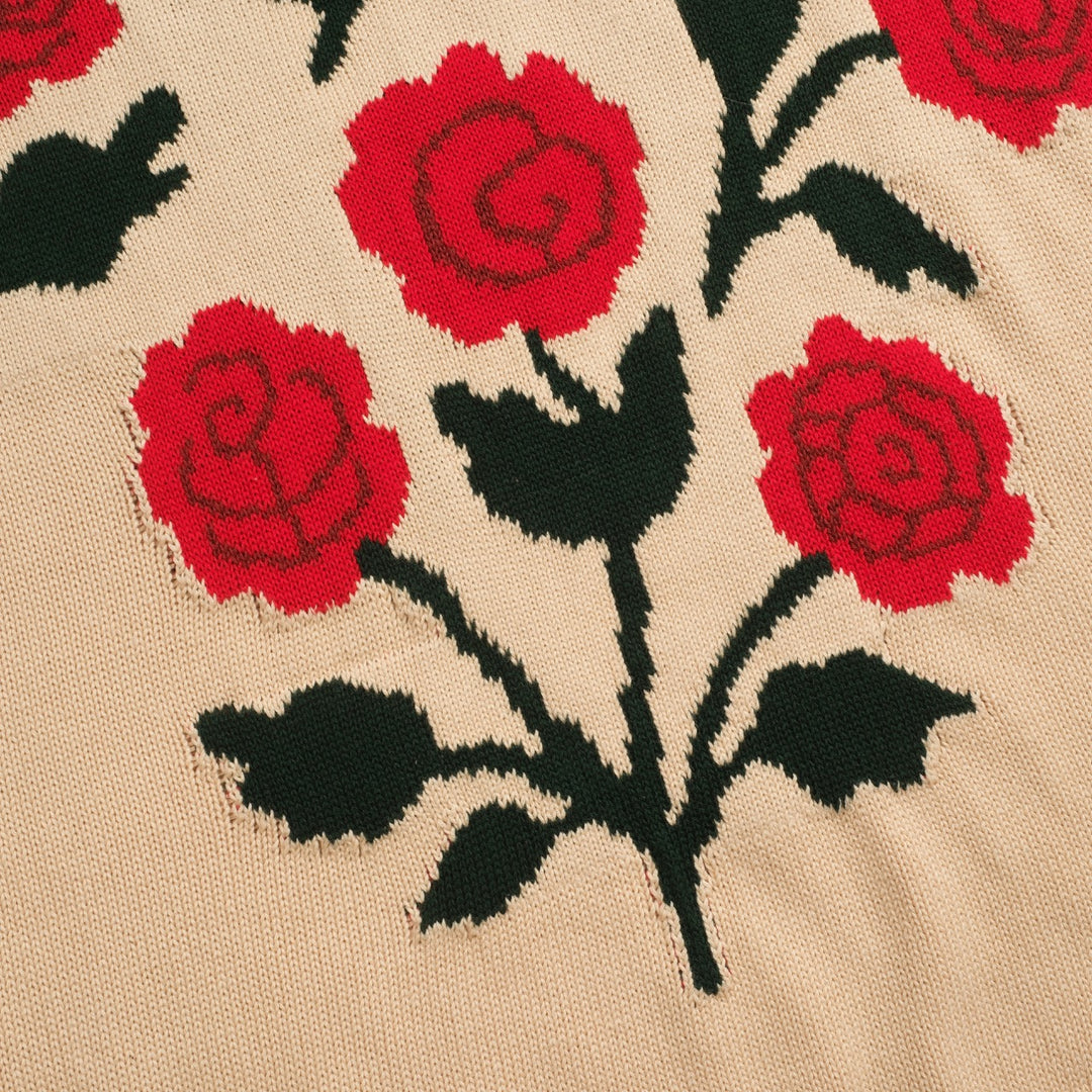 Women's khaki rose vintage bubble sleeve knitwear