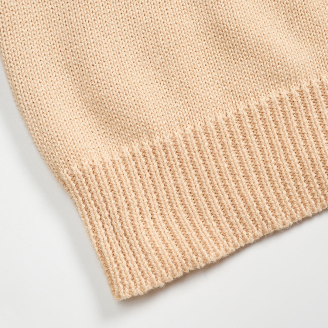 Women's khaki rose vintage bubble sleeve knitwear