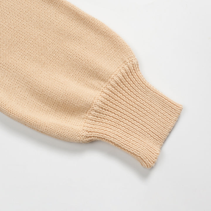 Women's khaki rose vintage bubble sleeve knitwear