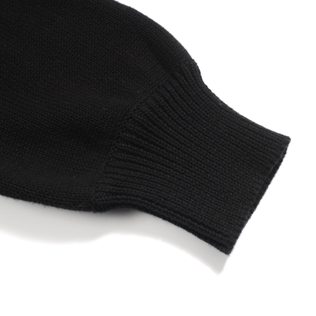 Women's black bird vintage bubble sleeve knitwear