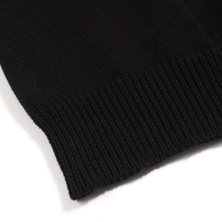 Women's black bird vintage bubble sleeve knitwear