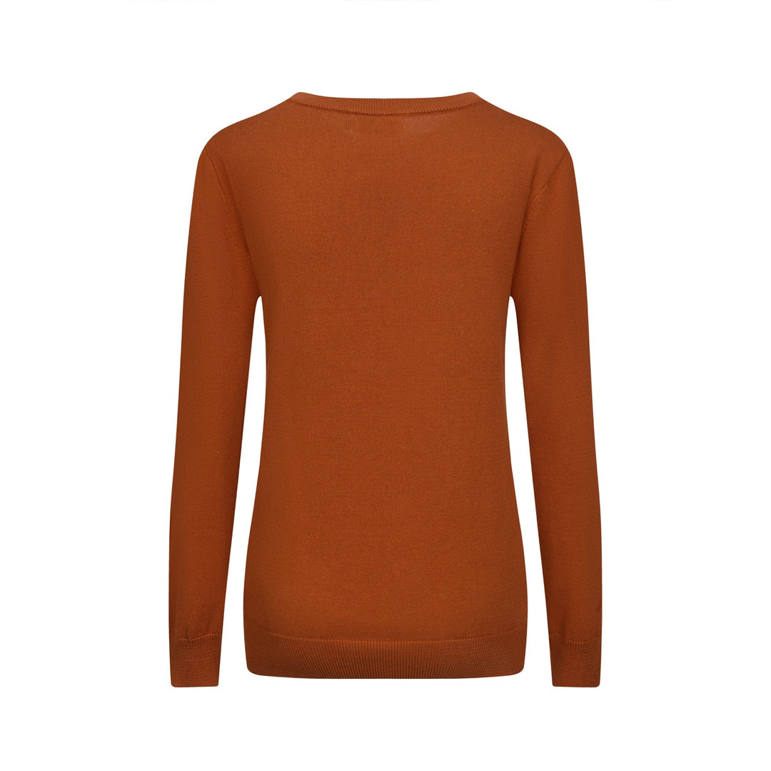 Women's brown vintage jacquard squirrel knitwear