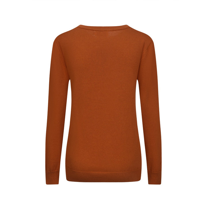 Women's brown vintage jacquard squirrel knitwear