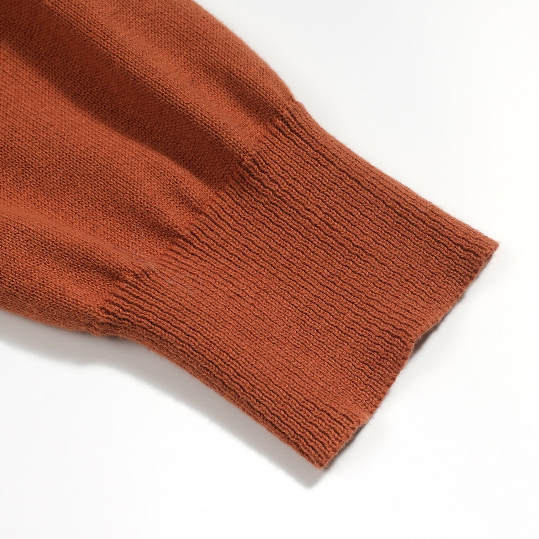 Women's brown vintage jacquard squirrel knitwear