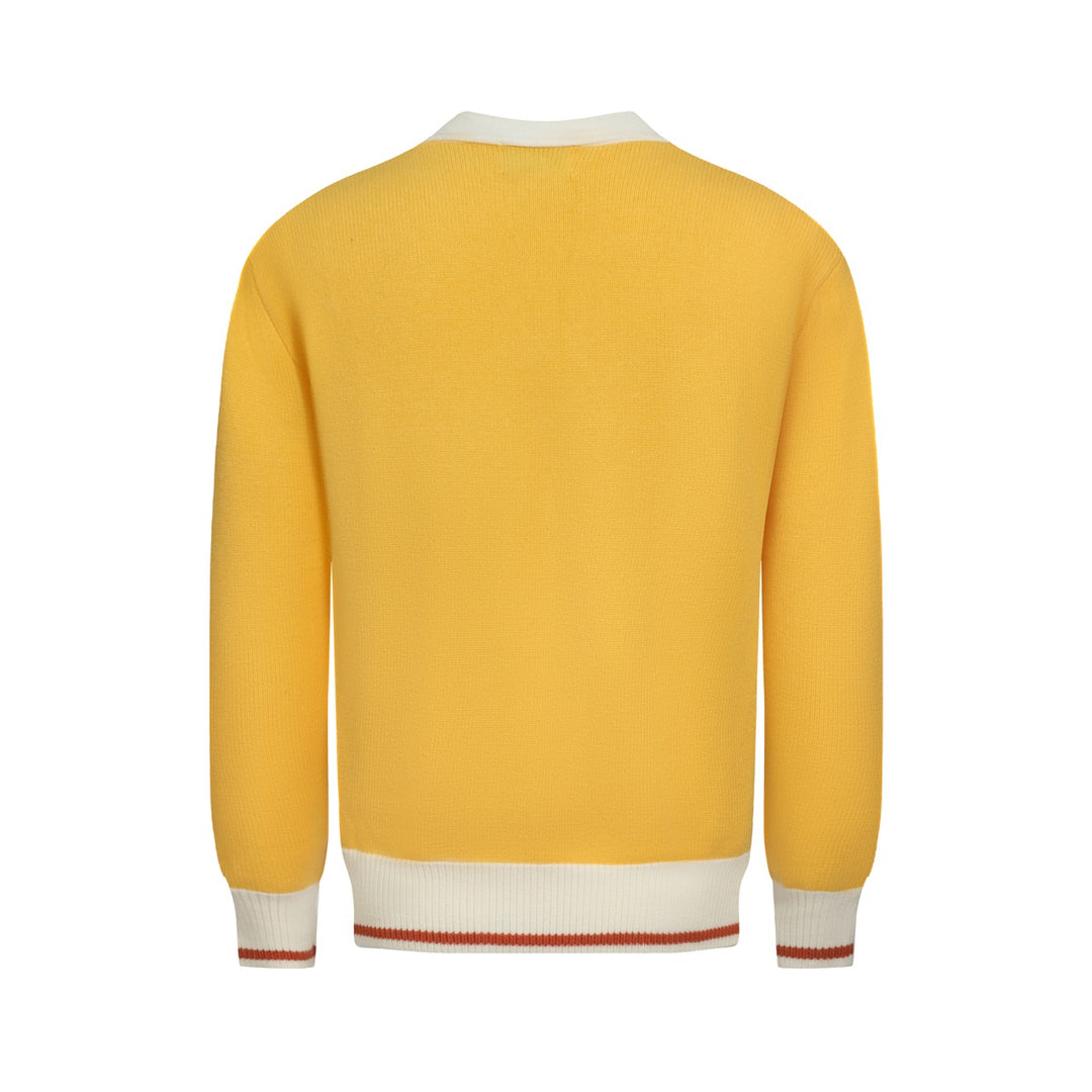 Giacca da uomo in maglione jacquard tigre giallo