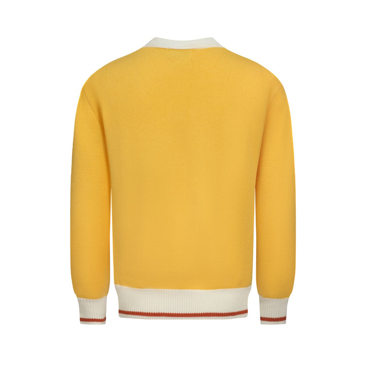 Giacca da uomo in maglione jacquard tigre giallo