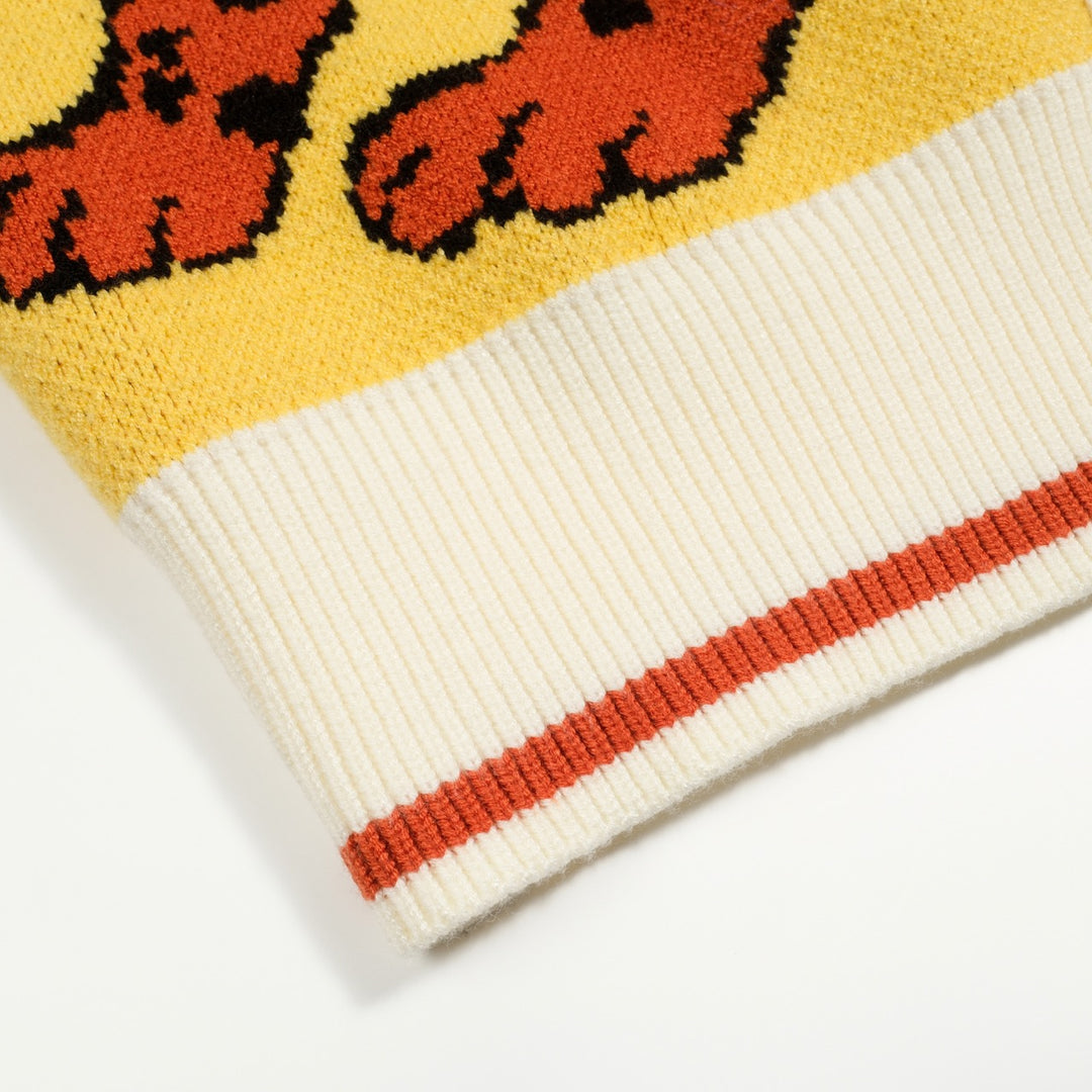 Giacca da uomo in maglione jacquard tigre giallo