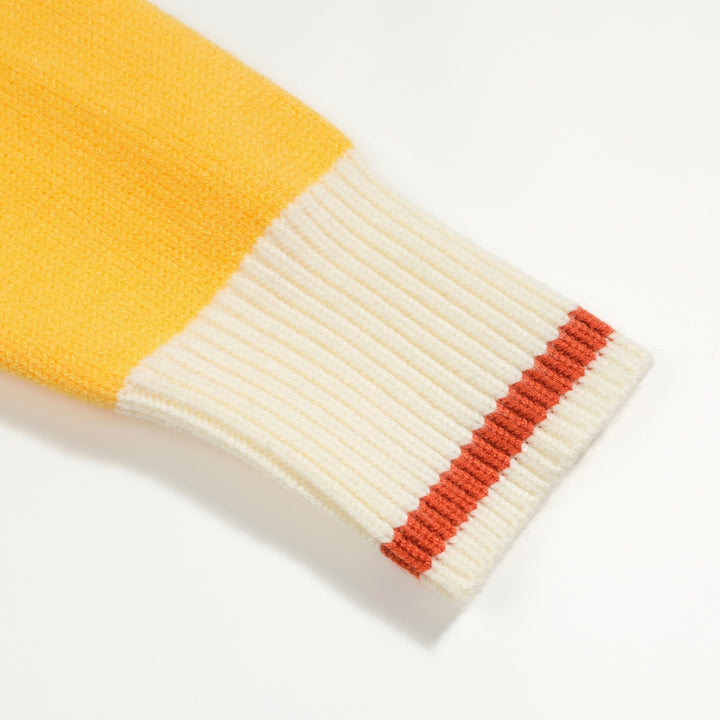 Giacca da uomo in maglione jacquard tigre giallo