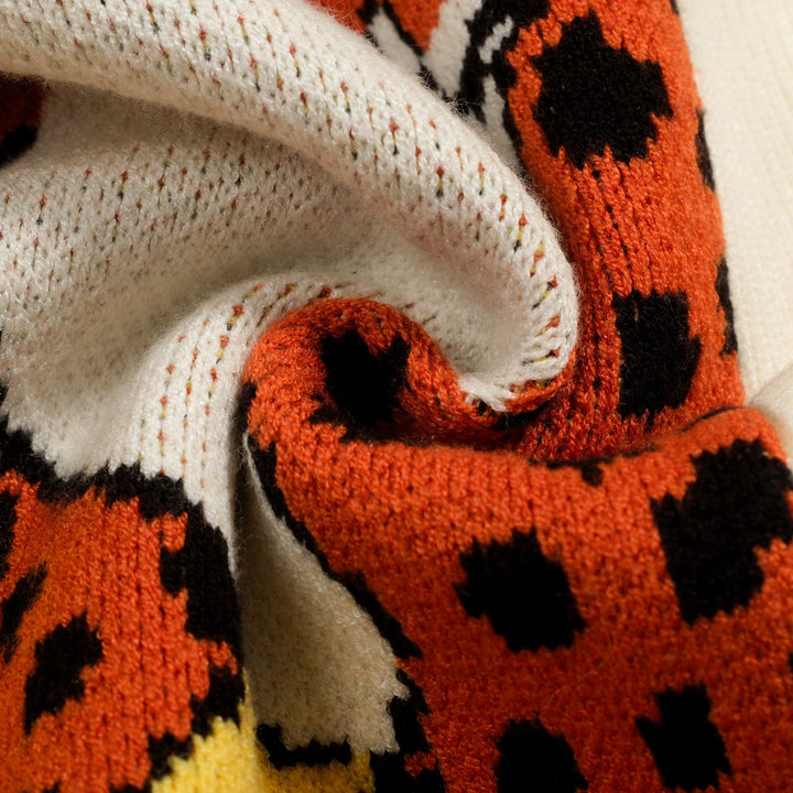 Giacca da uomo in maglione jacquard tigre giallo