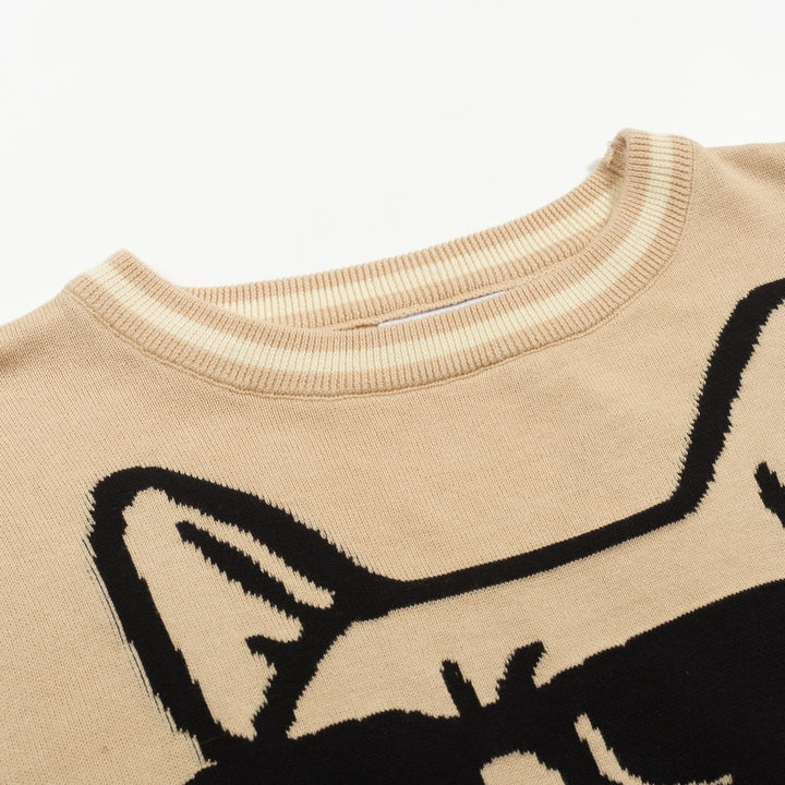 Kaki abstrakt metode bulldog strikkevarer for menn