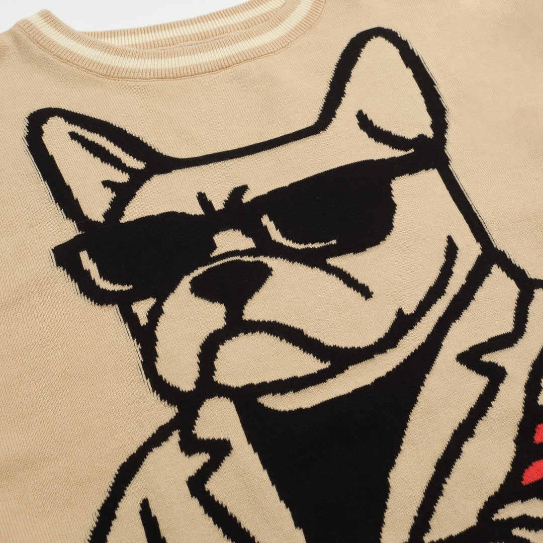 Kaki abstrakt metode bulldog strikkevarer for menn