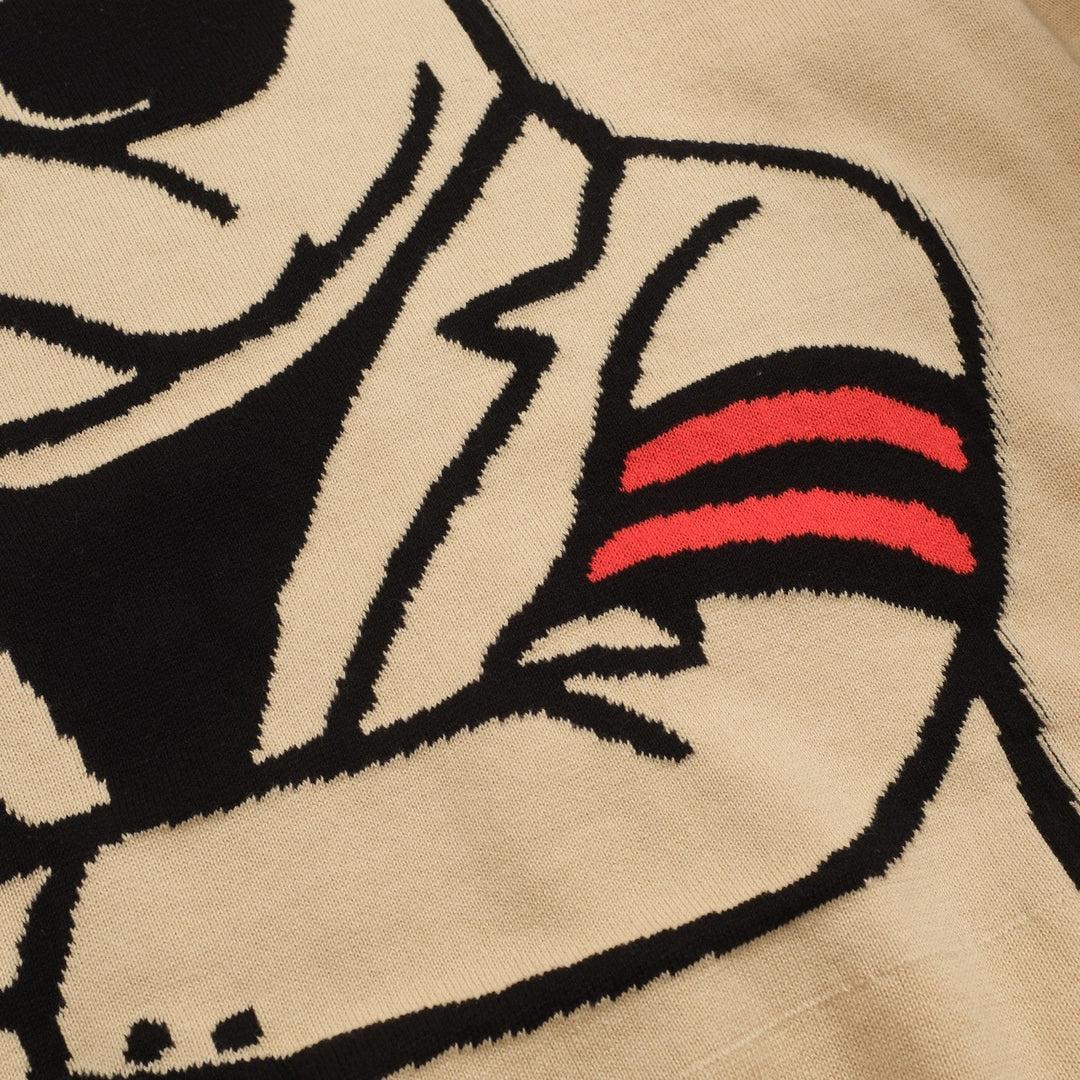 Kaki abstrakt metode bulldog strikkevarer for menn