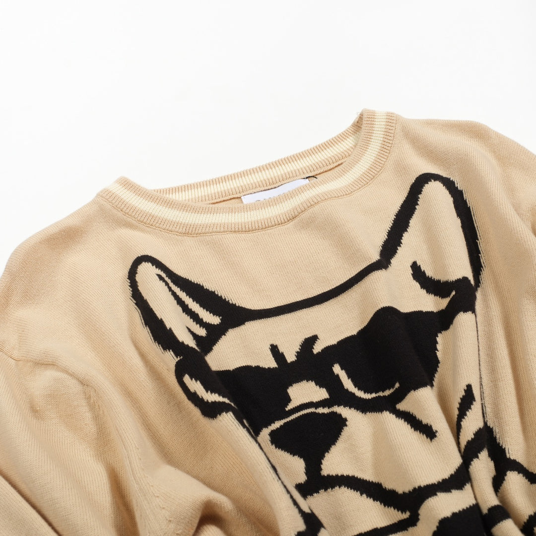 Kaki abstrakt metode bulldog strikkevarer for menn