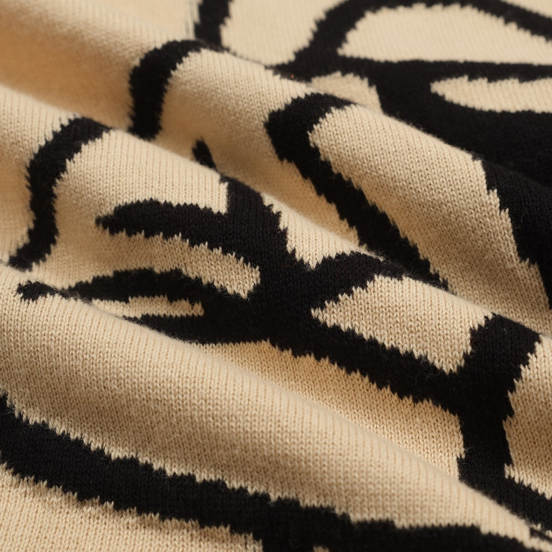 Kaki abstrakt metode bulldog strikkevarer for menn