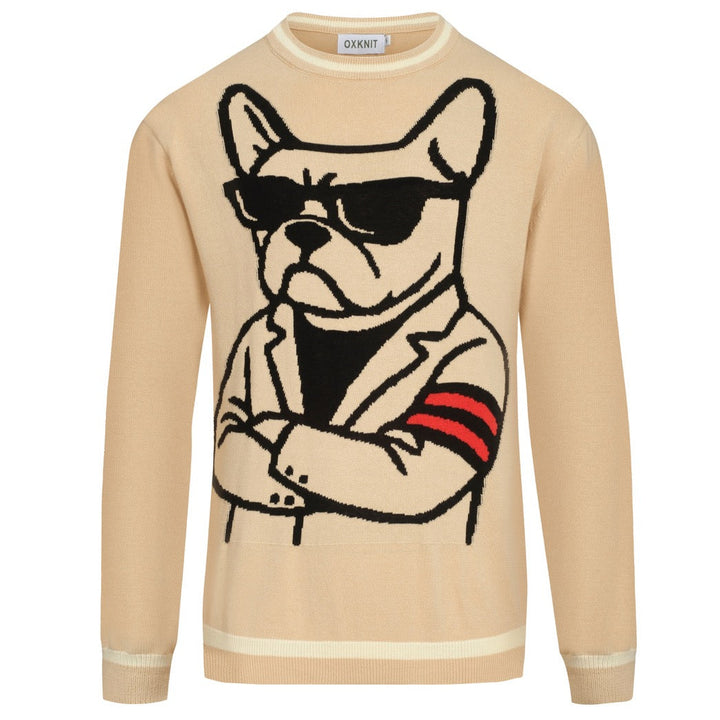 Kaki abstrakt metode bulldog strikkevarer for menn