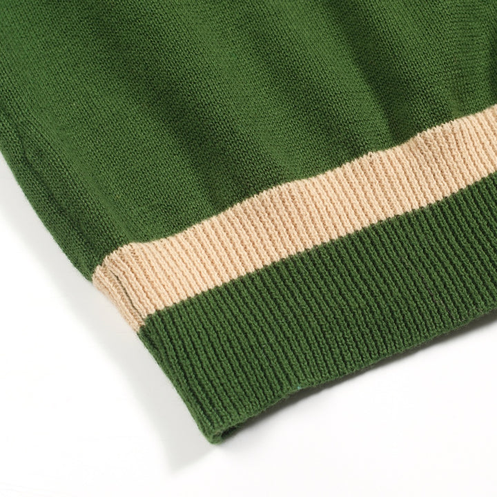 Groene jacquardbreisel voor heren van Franse bulldog